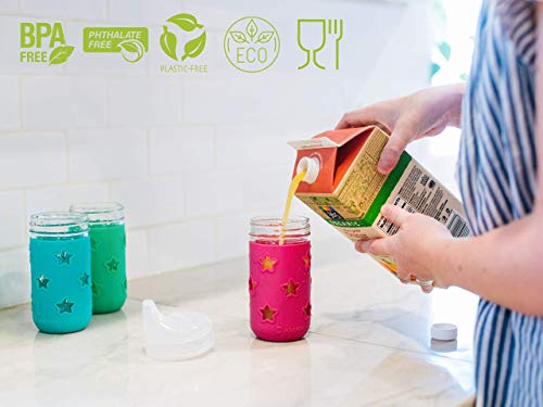 Jarjackets Silicone Mason Jar Protector Sleeve - Fits 12Oz Jelly Jars (4, Multicolor) #TOP2