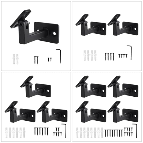 Support main courante réglable en L noir mat de qualité