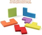 Coogam Wooden Blocks Puzzle Brain Teasers Toy Tangram Jigsaw Intelligence Colorful 3D Russian Blocks Game STEM Montessori Educational Gift for Kids (40 Pcs)