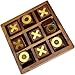 iGOLD Handmade Wooden Tic Tac Toe For Children Adults, With Golden 0 X 6