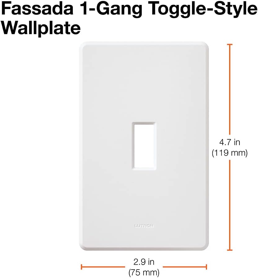 Lutron Fassada 1 Gang Wallplate for Toggle-Style Dimmer and Switches, FG-1-AL, Almond (1-Pack)