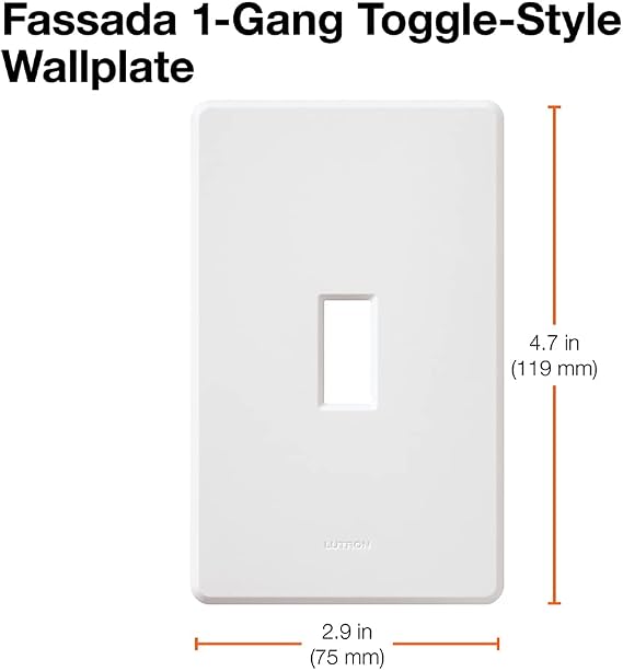 Lutron Fassada 1 Gang Wallplate for Toggle-Style Dimmer and Switches, Matte Finish, FW-1-LA, Light Almond (1-Pack)