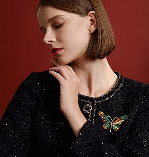 Image of Variety Styles Butterfly Brooch - Multi-Color Rhinestone Crystal Brooch Pin Cute Butterfly Shape Corsages Brooches Decoration Gift for Women