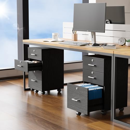VINGLI-3-Drawer-File-Cabinet-with-Lock-Wood-Rolling-File-Cabinet-Under-Desk-File-Cabinets-for-Home-Office-Mobile-Printer-Stand-File-Cabinet-for-Letter-Sized-Files-26-HCaster-Included-Black VINGLI 3 Drawer File Cabinet with Lock Wood Rolling File Cabinet Under Desk File Cabinets for Home Office Mobile Printer Stand File Cabinet for Letter Sized Files 26 HCaster Included Black