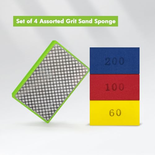 Bstansion Diamond Hand Polishing Pads, Diamond Sanding Pads For Ceramic Tile Glass Stone Granite Wood Marble Metal thumb #5