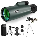 Marsred Wasserdicht 10-30x50 Fernrohr Teleskop, Monokular mit Stativ und Handy-Halterung, FMC Erwachsene Fernglas mit BAK-4-Prisma für Wildtiere, Vogelbeobachtung, Wandern, Reisen