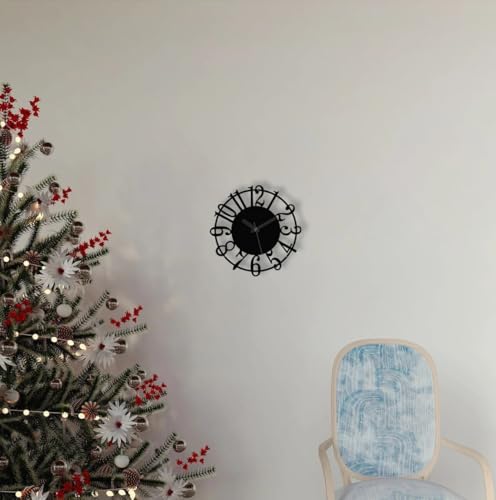 Image of Stylish Metal Wall Clock for Living Room, Bedroom, Office, Kitchen, Home and Hall | Antique Fancy Big Size Modern Wall Watch for Home Decor (DA-101, 60 CM)