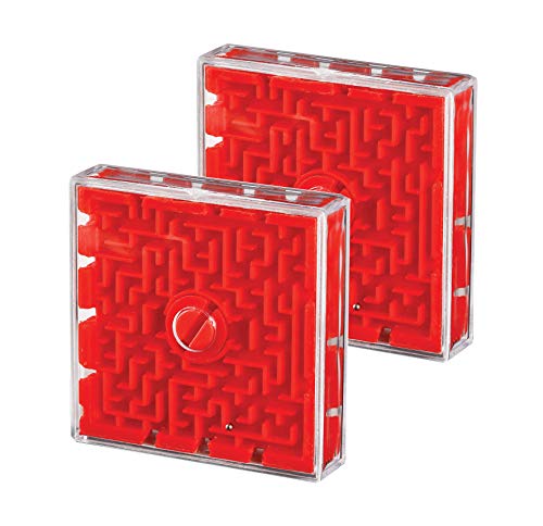 Six Sided Maze Game Ball 2 Piece Set Great Gift Idea for Kids and Adults - Mini Slide Puzzle Ball for Brain Exercise and Memory Retention Perfect While Travelling (2 Pc Square Puzzle)