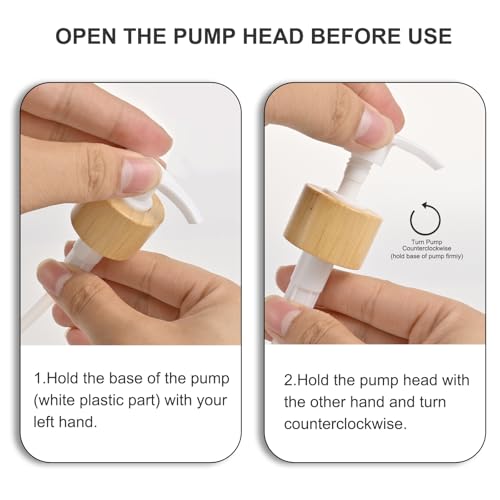 Image of 2 Pack ViserVita Glass Hand Soap Dispenser Set with Bamboo Pump, Elegant Refillable Liquid Dish Soap Dispenser, Perfect for Kitchen Sink and Bathroom Decor