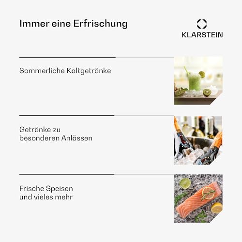 Klarstein Eiswürfelmaschine Klein - 12 kg/24 h, 8 Min Zyklus, 1,5 L Wassertank, LED-Anzeigen, Tragbar, Transparenter Deckel, Inkl. Schaufel - Eiswürfelbereiter für Partys – Bild 4