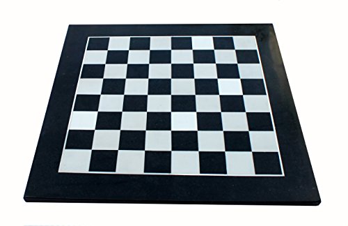 StonKraft Collectible Black Natural Granite Stone & White Marble Chess Board Without Pieces, Decorative Stone Chess - Image 2