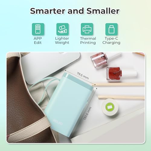 Image of Nelko Label Maker Machine with Tape, P21 Bluetooth Label Printer, Wireless Mini Label Makers with Multiple Templates for Organizing Office Home, Cyan
