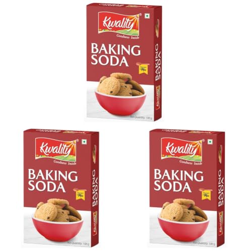 Image of Kwality Baking Soda 100g | Versatile raising agent for baking | cleaning, and deodorizing | free from additives. (Pack of 3)