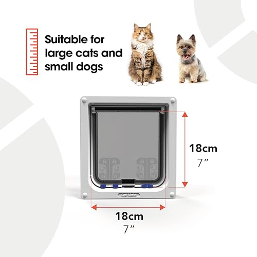 Puerta para gatos grandes Pet Mate solapa transparente para evitar maullidos 6