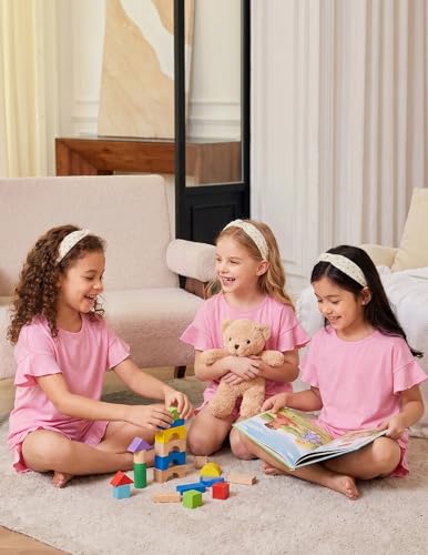 Image of Arshiner Girls Pajamas Ruffle Short Sets Cute Sleepwear Soft Kids Pjs
