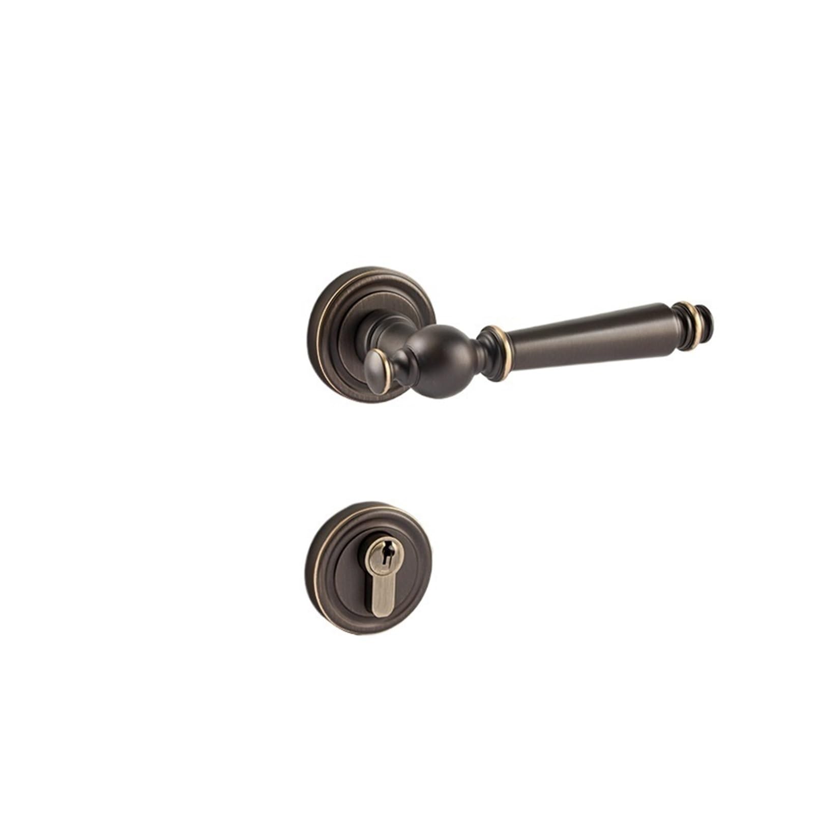 Serrure de porte en bois massif magnétique poignée bronze