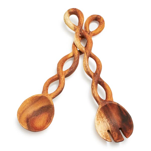 Sur La Table Acacia Twist Servers, Set of 2, Tan