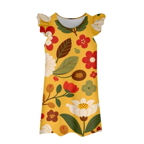 Camisones para mujer, vestidos largos casuales del Reino Unido para mujer, vestidos de verano 2025, estampado floral bohemio, manga con volantes, playa, vacaciones, camiseta, vestido sin mangas