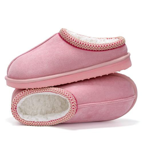 Image of Women's Slippers Fuzzy Cozy Short Ankle Shoes Indoor and Outdoor Mules Furry Warm House Slippers for Woman Cute Fluffy Clogs
