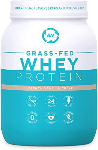 Grass Fed Whey Protein Vanilla 2lb - 100% Pure and Natural - 2lb/26 Servings - 24g Protein - Cold Processed - Non-GMO - rBGH-Free - High Quality from Happy Healthy Cows USA