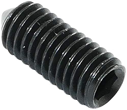 AERZETIX- C45382 - Lot de 10 - Vis de Blocage/Serrage Creux à Bout Pointeau/Convexe - Embout Conique Cylindrique sans Tête - Hexagonal/ 6 Pans M5x12 - Bricolage - en Acier - DIN 914 BI - Noir