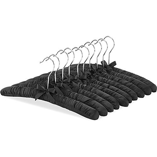 Linman LMH 10 Pieces of Black Seamless Cloth Cloth Hanger Silk Clothes Rack Sponge Hanger Home Hotel Clothing Hanging Hanger (Size : Z)