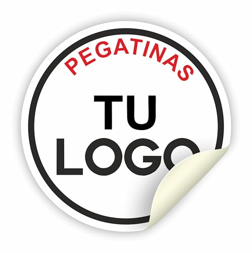 100 pegatinas personalizables, etiquetas corporativas con logotipo o imagen de la empresa, adhesivo para tienda y oficina (3,2 cm)
