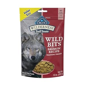 Blue Buffalo Wilderness Trail Treats Wild Bits High Protein Grain Free Soft-Moist Training Dog Treats, Salmon Recipe 10-oz Bag