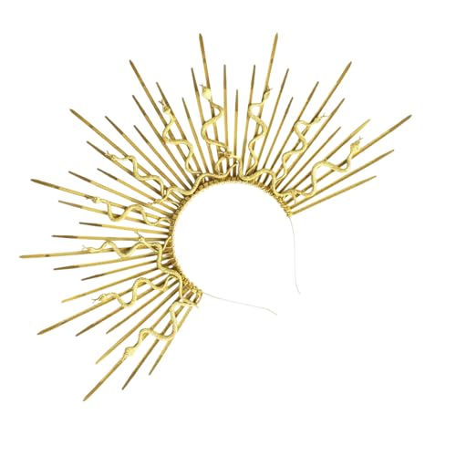 KAHDGSS Cinta de pelo de serpiente artística punk tocado para fiesta cosplay accesorio para festivales de música clubes nocturnos moda accesorios góticos, dorado, Talla única