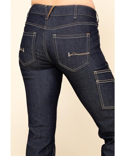 ARIAT Women's Rebar Mid Rise Durastretch Raven Rinse Work Straight Jeanss Blue 32 REG4