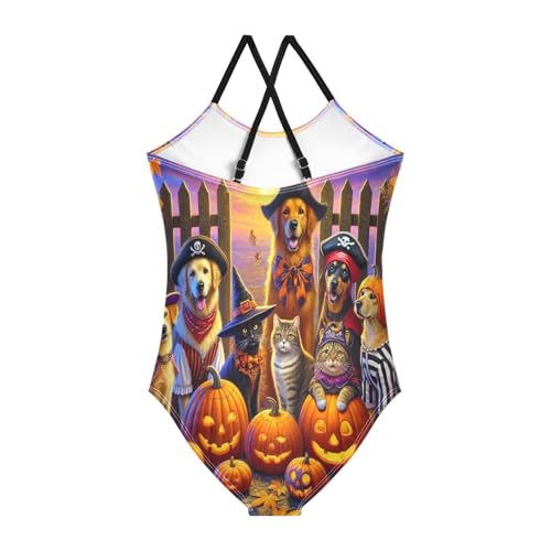 Cute Dogs Halloween Girls Bathing Suit Swimsuit Summer Beach Swimwear One Piece Swimsuits2