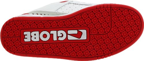 Image of Globe Mens Fusion Skate Shoes, White /Grey /Red, 9.5 D (M) US