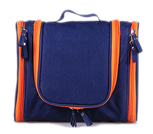 Big Dragonfly Waterproof Multifunctional Cosmetic Bag Travel Kit Organizer Bathing Items Storage with Hanging Large Capacity Double Sides Open for Women and Men Dark Blue