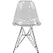 Modway Paris Mid-Century Modern Molded Plastic Steel Metal Base in Clear, One Dining Chair
