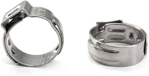 50 unidslote 304 acero inoxidable 0.256 in-0.827 in abrazaderas de manguera de oreja única SS304 mini clips una oreja abrazadera de tubo sin paso,