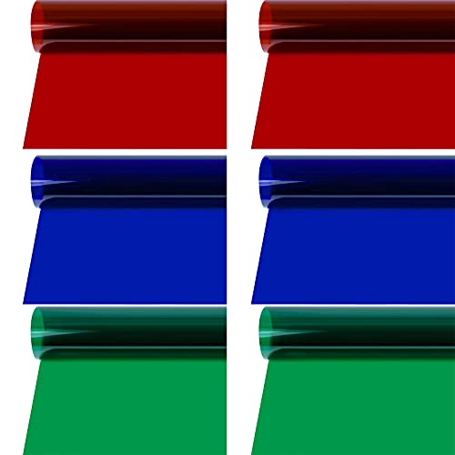 Selens 6 unidades de 40 x 50 cm gel de iluminación filtro rojo azul verde luz flash gel corrección de color hojas transparentes superposiciones para 800 W cabeza roja estroboscópica Spotlight