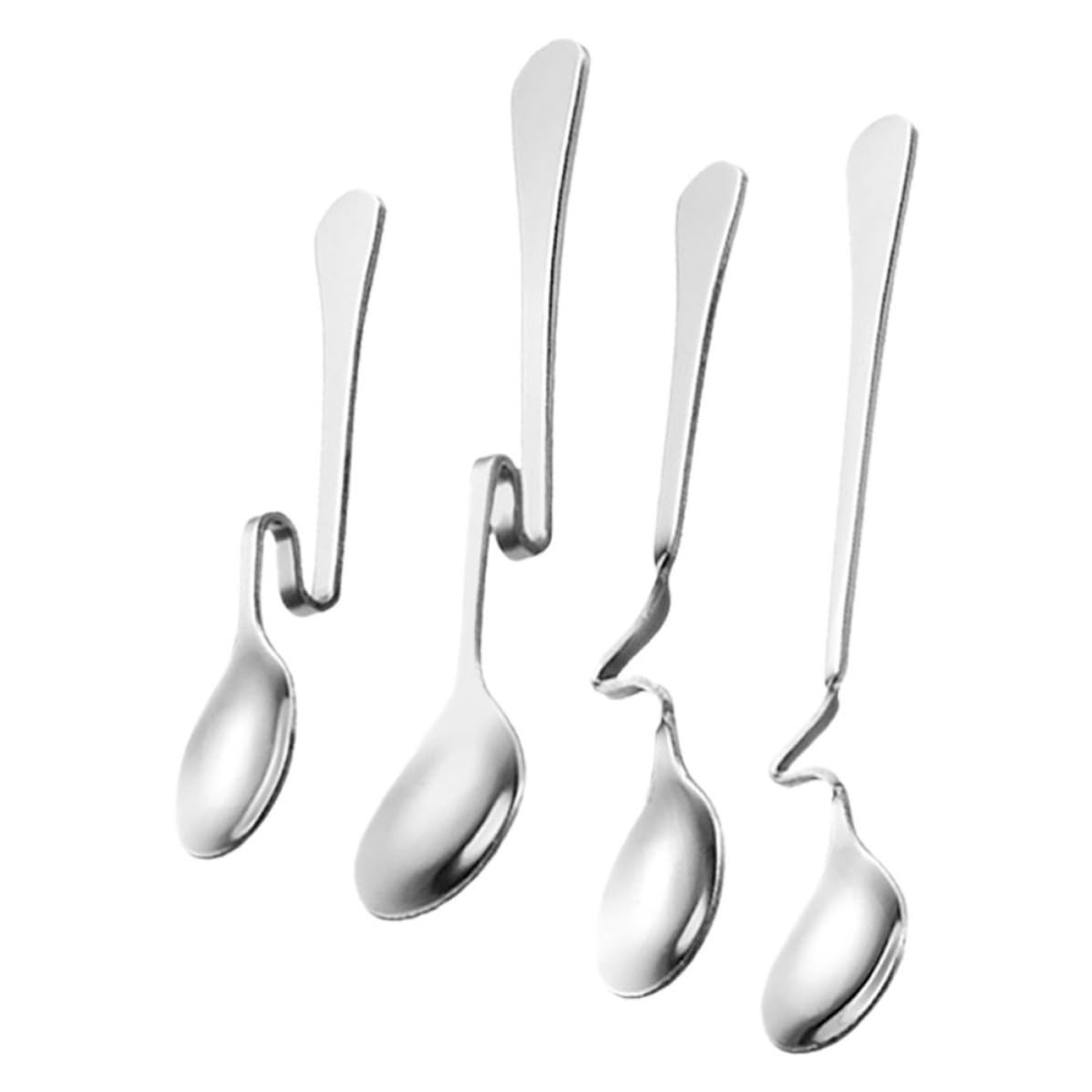 IMIKEYA 4 Stück Edelstahllöffel zum Mischen und Dessert Feine Verarbeitung Poliertes Design für Kaffee und Süßspeisen Langlebig und Elegant