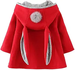 Casaco com capuz para bebês meninas outono inverno CoKate Casaco de coelho doce Agasalhos