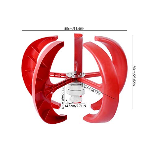 Wind Turbine Generator Kit, 600W DC12V Vertical Wind Generator Kit Electricity Producer Equipment(White)