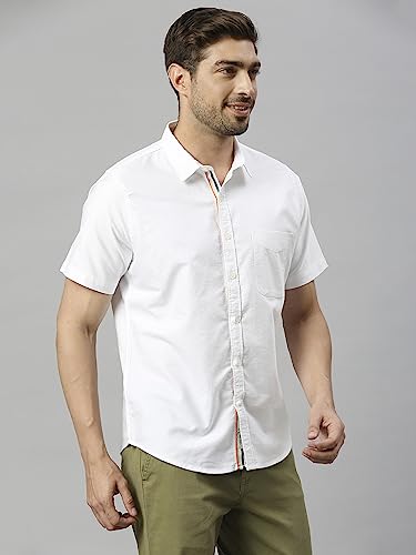 Image of Thomas Scott Men's Cotton Casual Shirt | Regular Fit | Soft & Breathable Fabric | Stylish Everyday Wear for Work, Travel & Outings