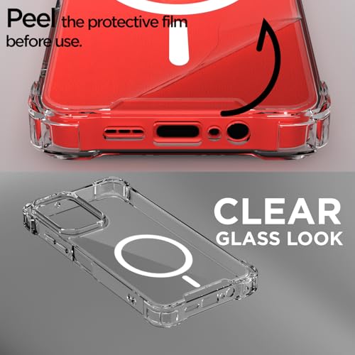 Image of Amazon Basics Back Cover for Motorola Moto G35 5G Mag-Safe Shockproof PC + TPU Protective Case Magnetic Support Bumper Case (Transparent Mag-Safe)