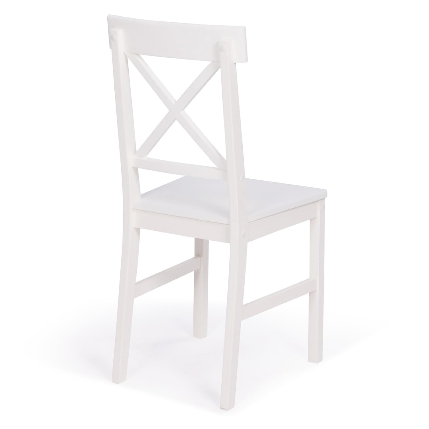 IDMarket Suzanne - Juego de 4 sillas de cocina con cruces de madera blanca