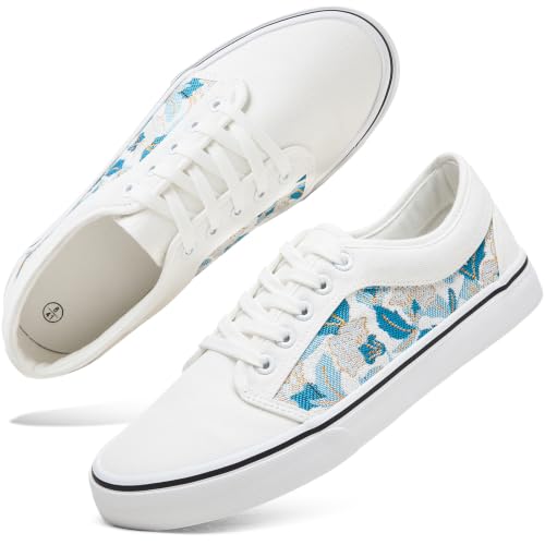 Image of yageyan Men's Low Top Canvas Walking Shoes Lace-up Fashion Sneakers Casual