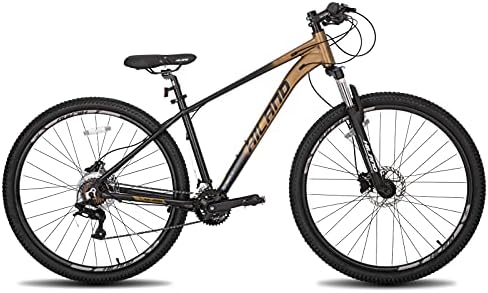 Hiland 29 Inch Mountain Bike for Men, Aluminum Frame, Front and Rear Hydraulic Disc Brakes, Lock-Out Suspension Fork, 16 Speeds, Hardtail Trail MTB Bicycle
