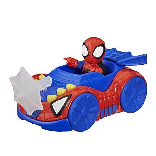 SPIDEY AND HIS AMAZING FRIENDS Marvel Spidey Web Crawler Toy Car with 3-Inch Action Figure & Accessory, Super Hero Toys, Kids Ages 3+
