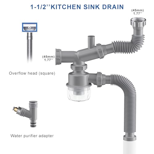 Kit de desagüe para trituradora de basura de cocina 1 1/2 pulg miniatura 2