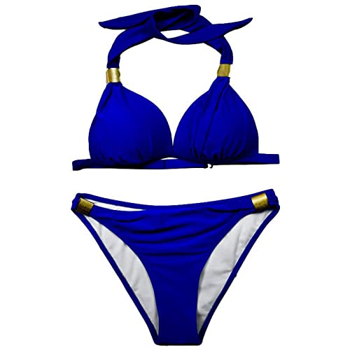 32e Bikini Baby Girl Bikini Pantalon De Bain pour Hommes Butin Short Bikini Set Creux Bikini Sport Top Bas Pourpres pour Femmes Jeu De Bikini 3 Pièces Bas De Nage pour Femmes Set (Blue, S) Cover