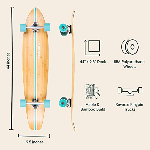 Retrospec Zed Longboard Skateboard Complete Cruiser | Bamboo & Canadian Maple Wood Cruiser w/Reverse Kingpin Trucks for Commuting, Cruising, Carving & Downhill Riding by Retrospec - Image 2