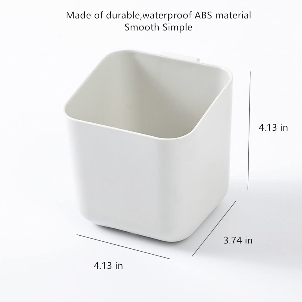 yaocoral Wall Mounted Toothbrush Holder for Bathroom Adhesive Shower Organizer Holder for Tooth Brush,Electric Toothbrush,Toothpaste,Razor,Makeup Brush,Cosmetic,Adhesive Wall Bucket,Set of 2