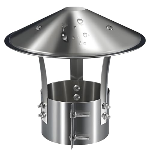 Sombrerete Chimenea de Acero Inoxidable, Tapa de Ventilación 90 100 130 150 180 210 250mm Sombrero de Chimenea a Prueba de Lluvia para Una Vivienda Unifamiliar(180mm/7in)